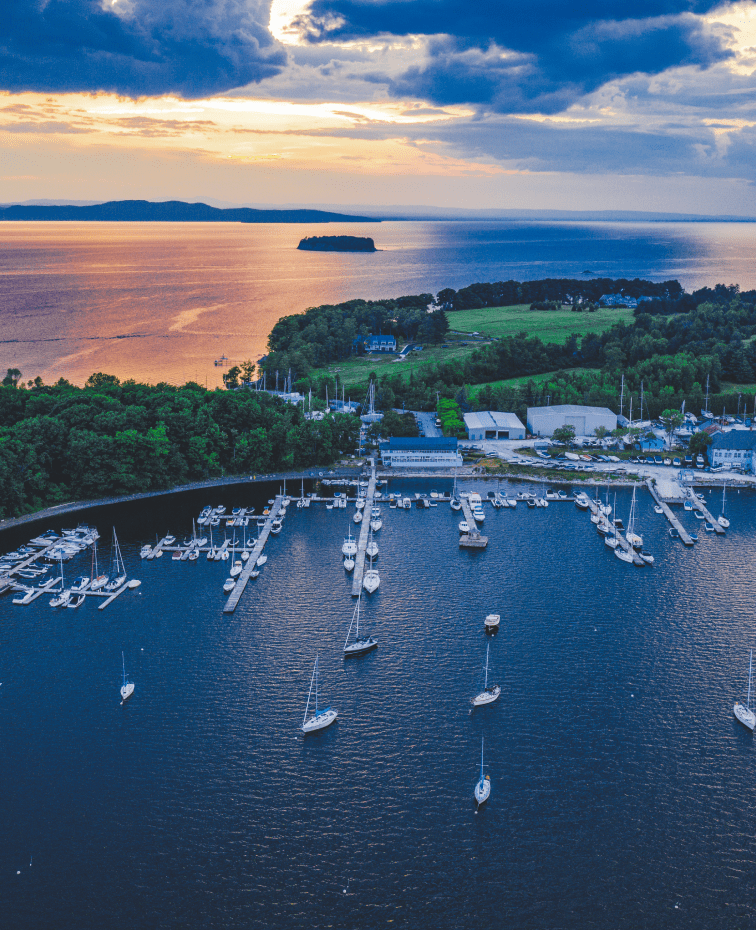 Marina background image with boats docked at sunset